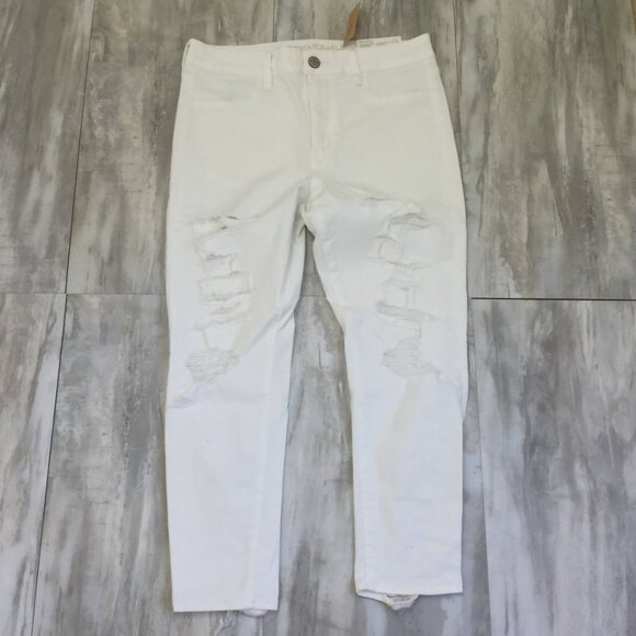 NWT American Eagle Super Stretch X Distressed Hi-Rise Jegging Crop Jean 12s - Picture 11 of 12